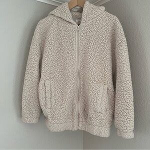 Gap Teen Sherpa Full Zip,Oyster color Hoodie Girls Size 12 (oversized)